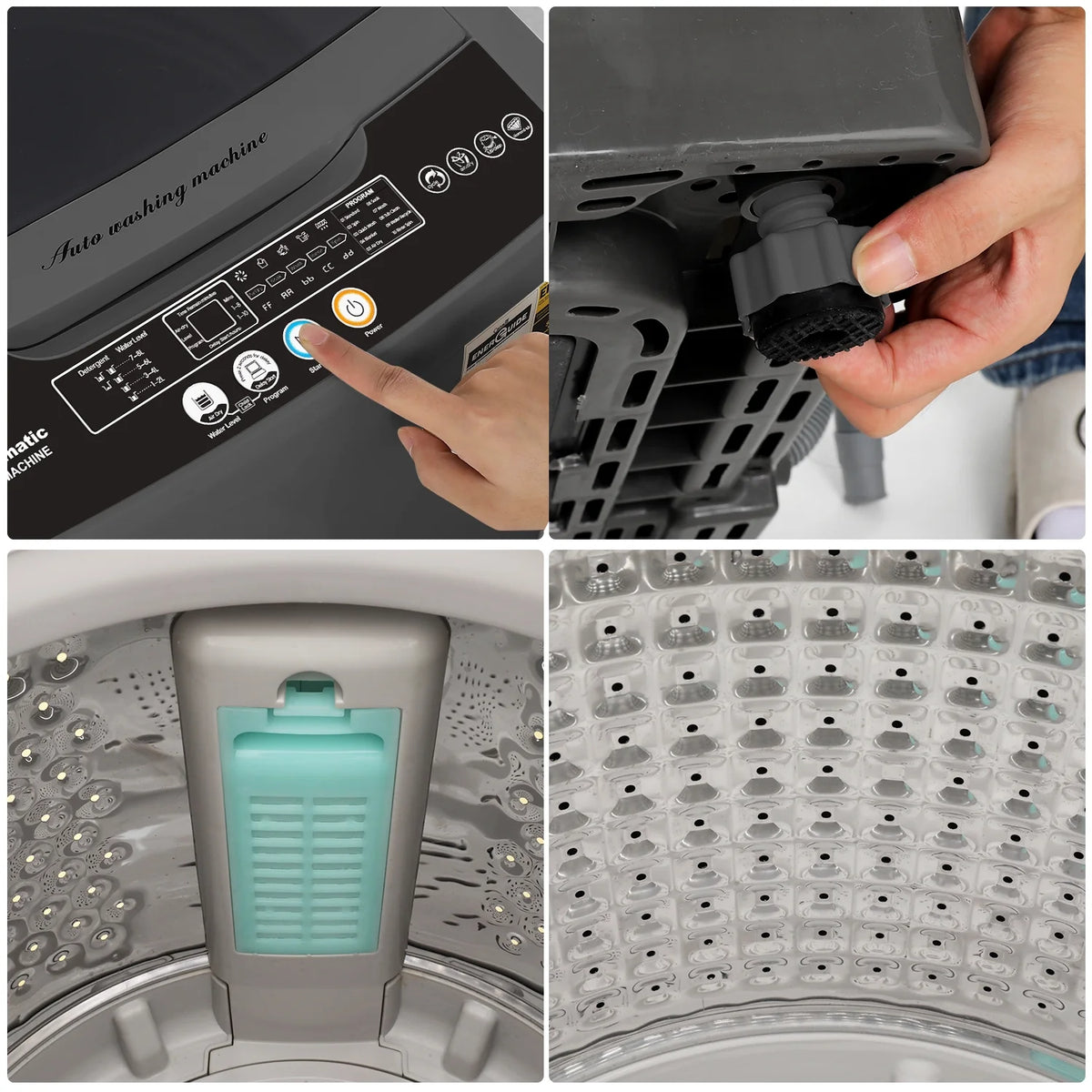 17.8Lbs Capacity Full-Automatic Compact Portable Washing Machine J52214