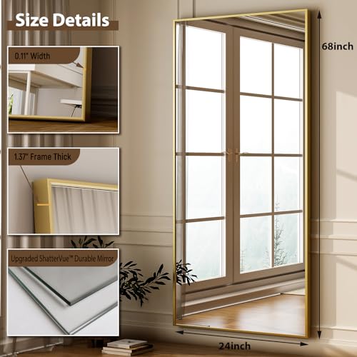 76"x34" Full Length Rectangle Mirror Black O414361