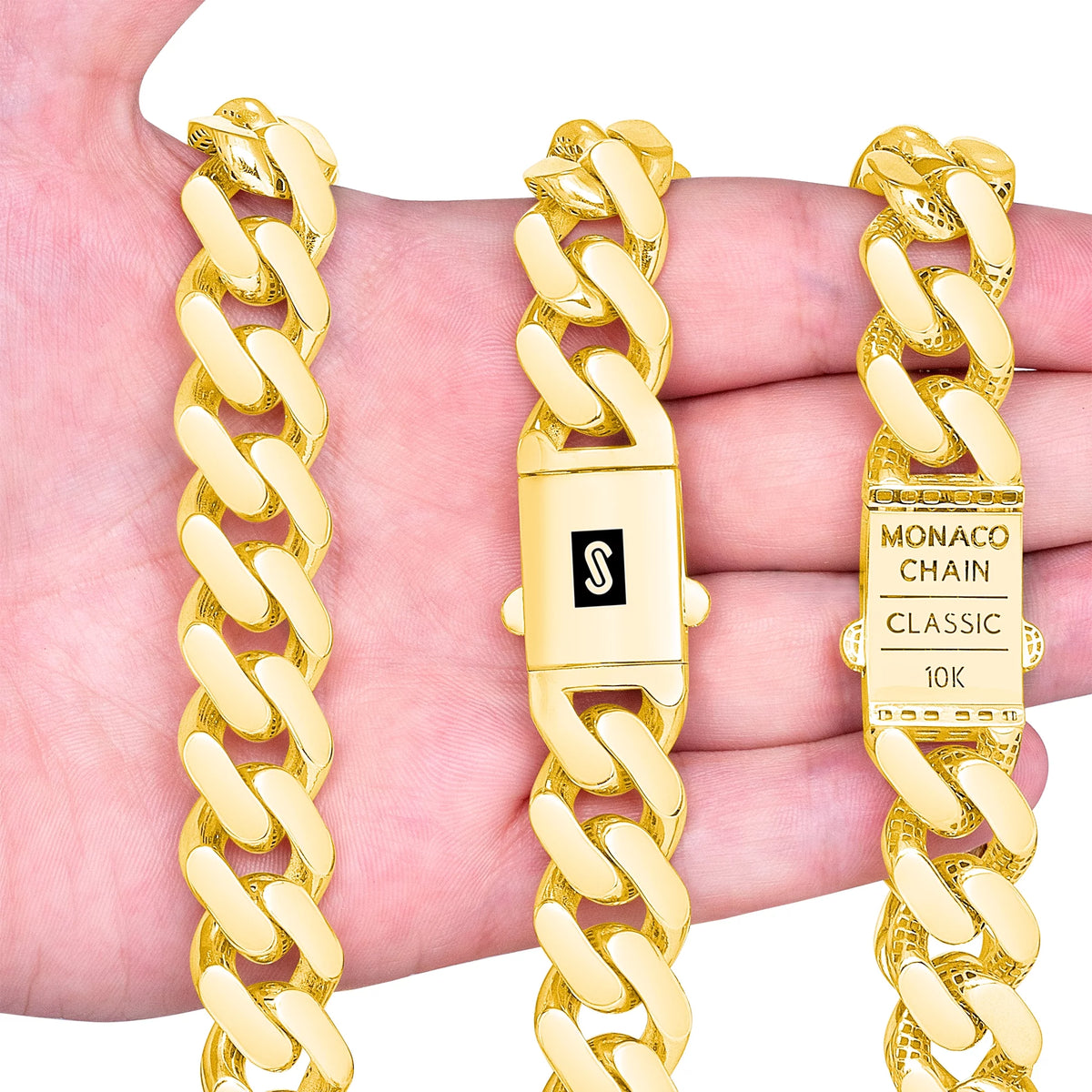 10k Yellow Gold 17mm Cuban Link Chain Necklace T80880