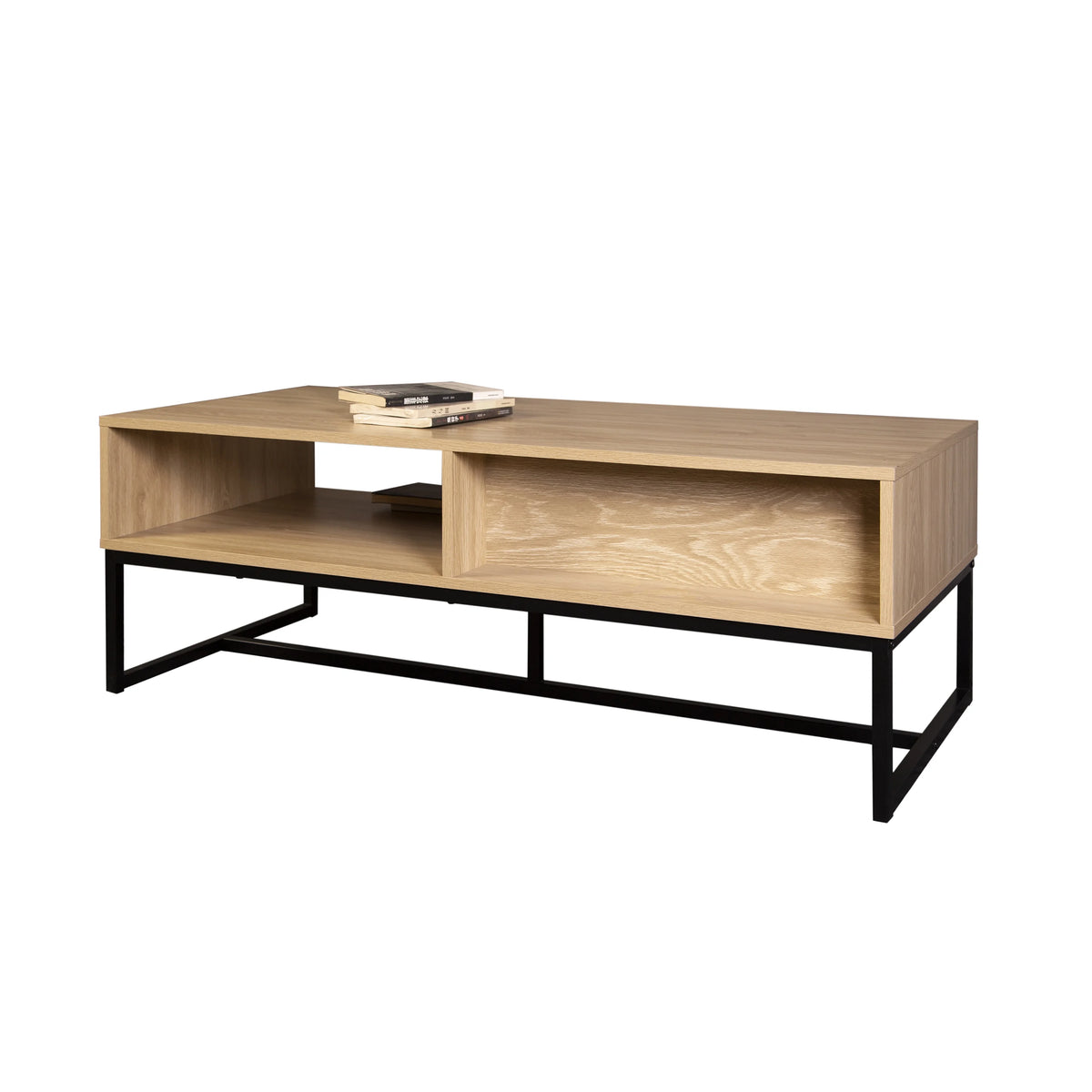 Natural Wood TV Stand with Storage Cubby and Drawer X82477