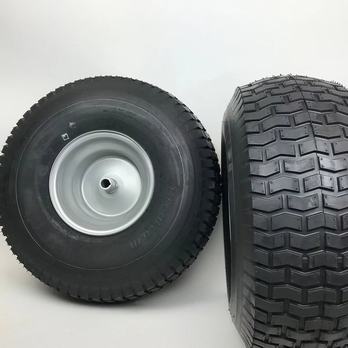 Silver 20x8.00-8 Lawn Mower Tire and Rim Set of 2 P39883