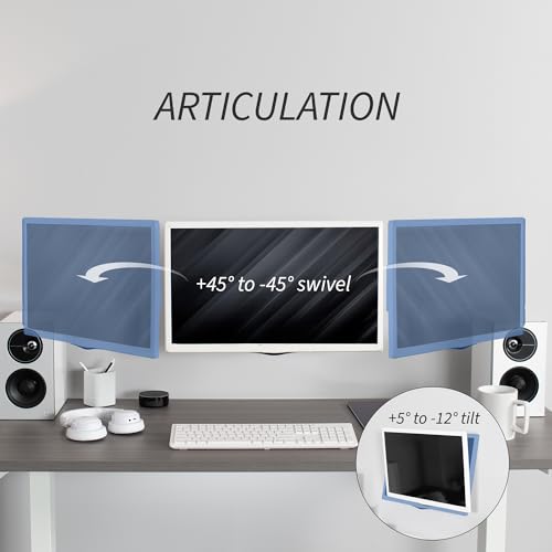 White Full Motion Wall Mount for up to 27 inch LCD LED TV and Computer Monitor Screens N664969