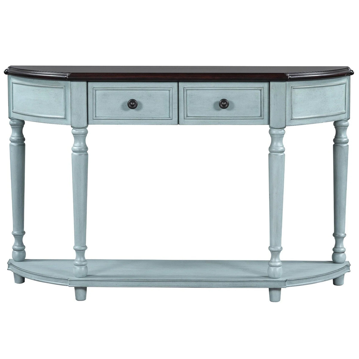 Circular Curved Console Table with Two Drawers P1786