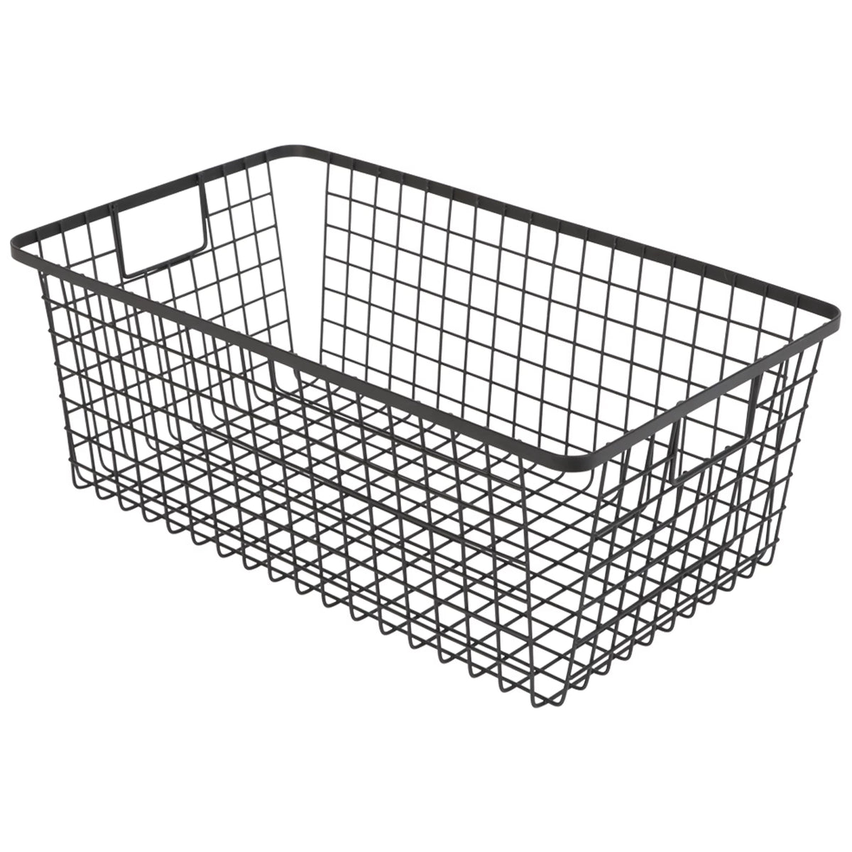 Black Set of 4 Nestable Basket Organizer with Handles I641