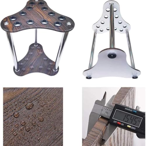 Wooden Billiard Cue Rack Stand Holds 12 Cues 40x56cm Gray N6739