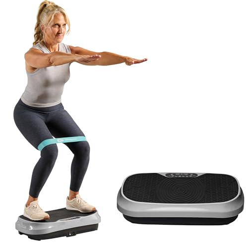 Mini Vibration Plate Exercise Machine with 2 Loop Bands & 4 Resistance Bands L7563