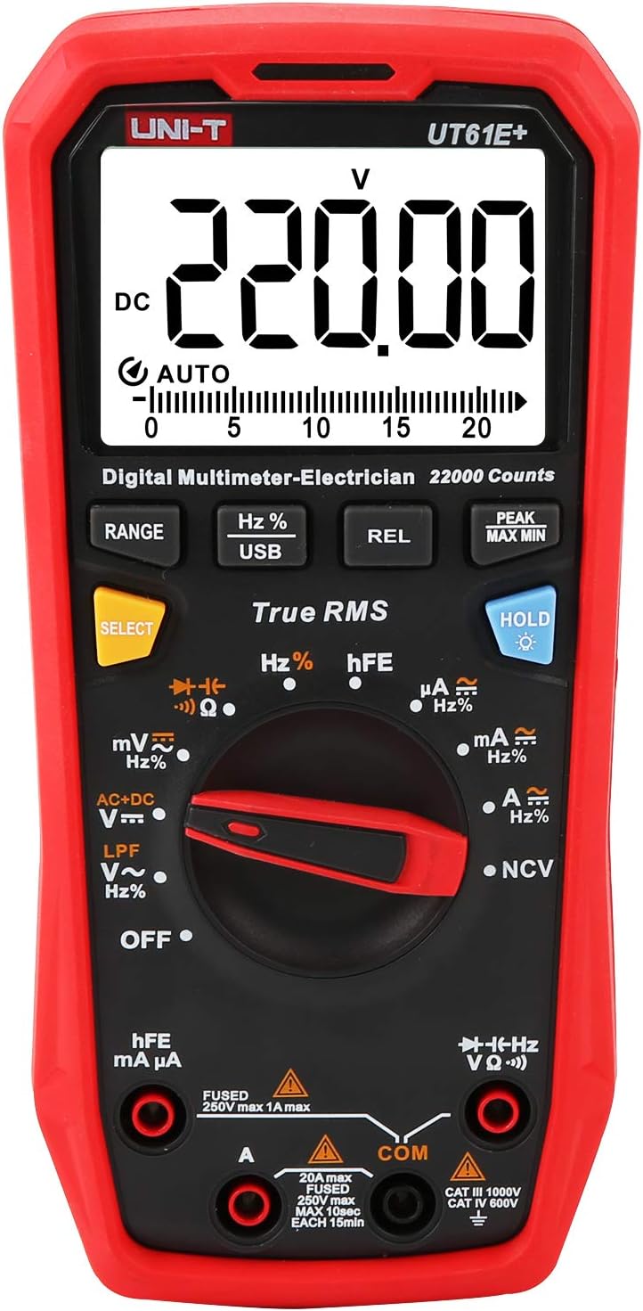 UT61E Plus Digital Multimeter 22000 Counts True RMS 1000V NCV J679219
