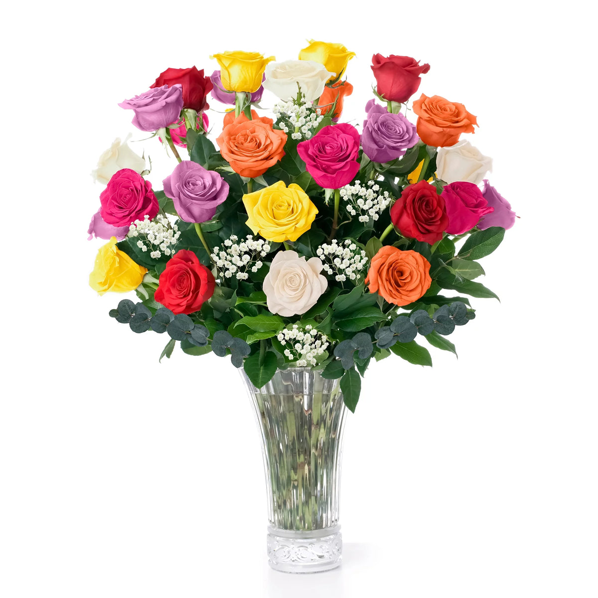 4 Dozen Assorted Fresh Cut Long Stem Roses Bouquet H7346
