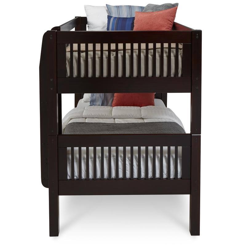 Cappuccino Low Bunk Bed with Headboard B61951