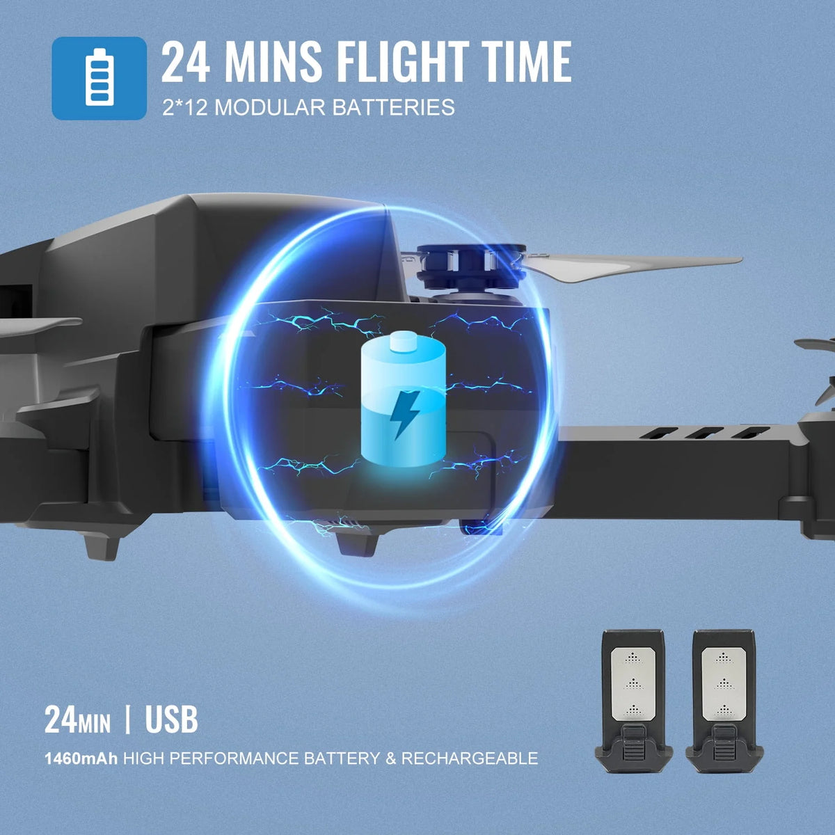 Mini Foldable Drone 1080P HD FPV Camera Wifi RC Quadcopter Black A82940