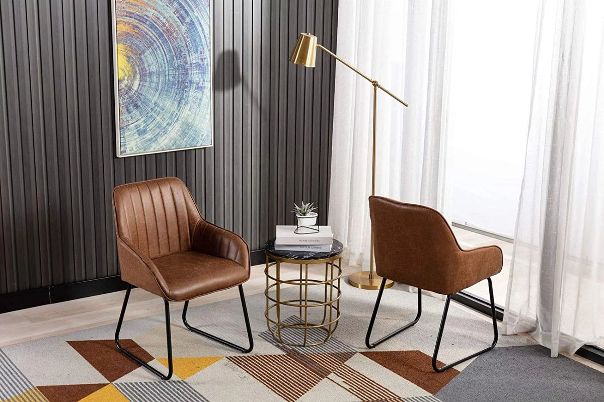 Synthetic Leather Upholstered Dining Chairs Set of 2 S390939