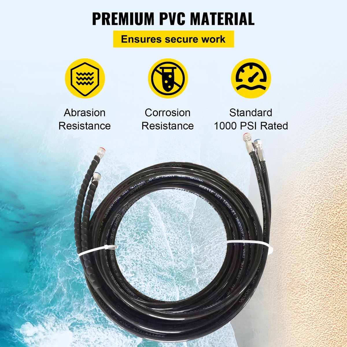 Hydraulic Steering Hose Kit, 2 Pcs 24 ft Boat Hose Kit K970001