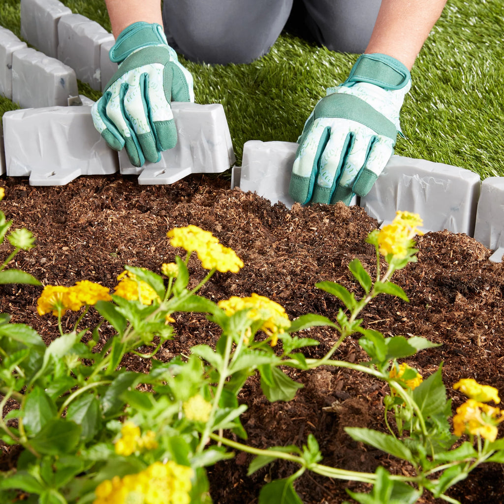 Faux Stone No-Dig Landscape Edging 10-ft. Plastic Gray E782889