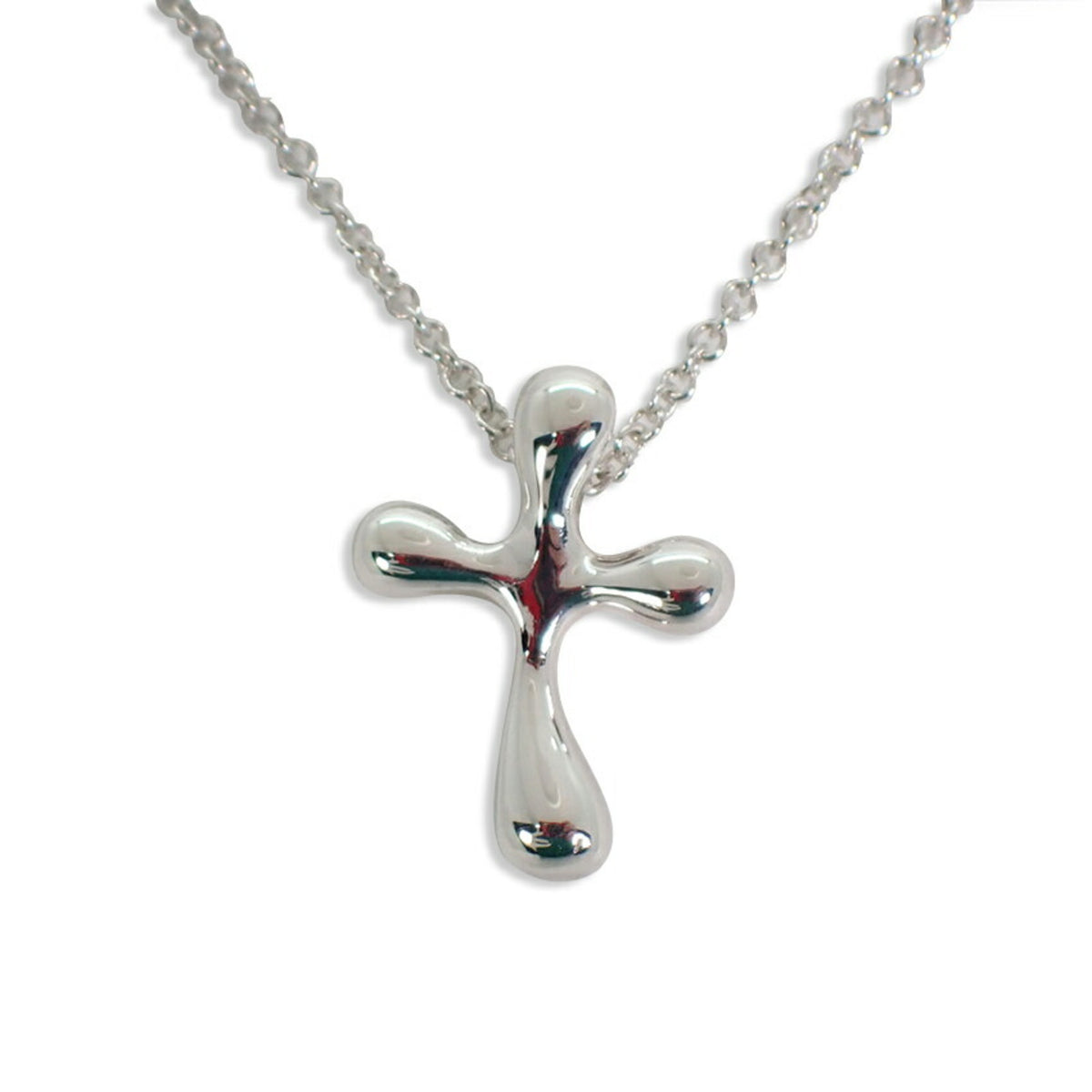 925 Teardrop Cross Pendant Necklace W327794