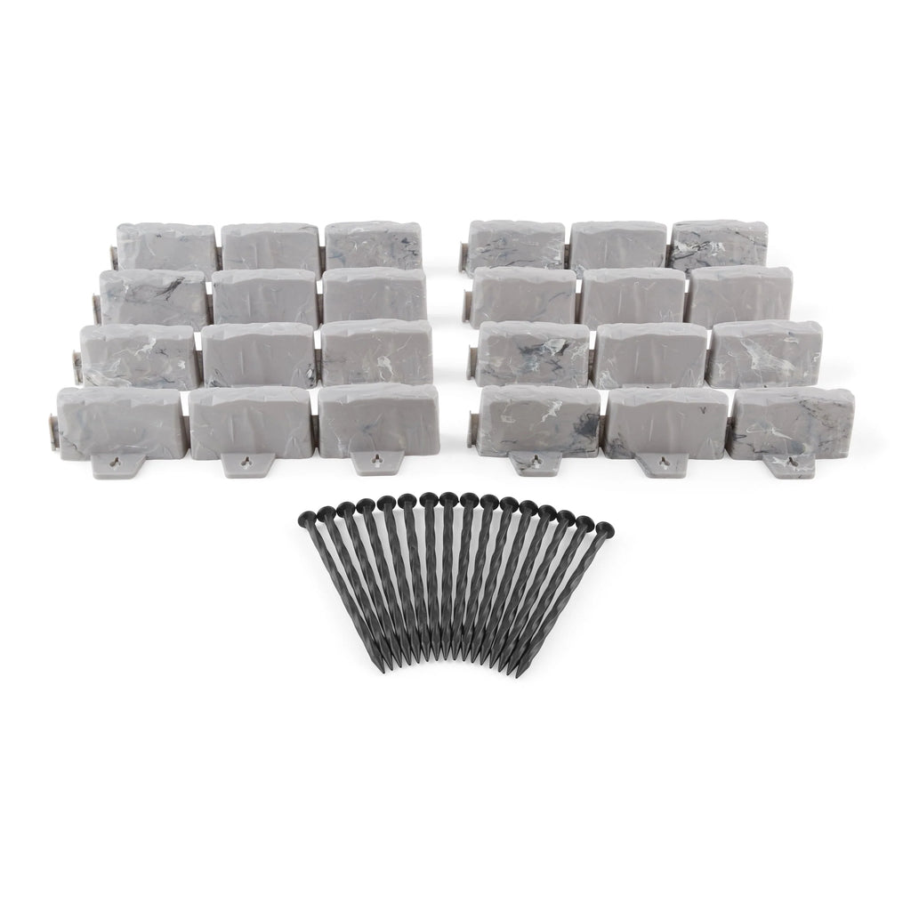 Faux Stone No-Dig Landscape Edging 10-ft. Plastic Gray E782889