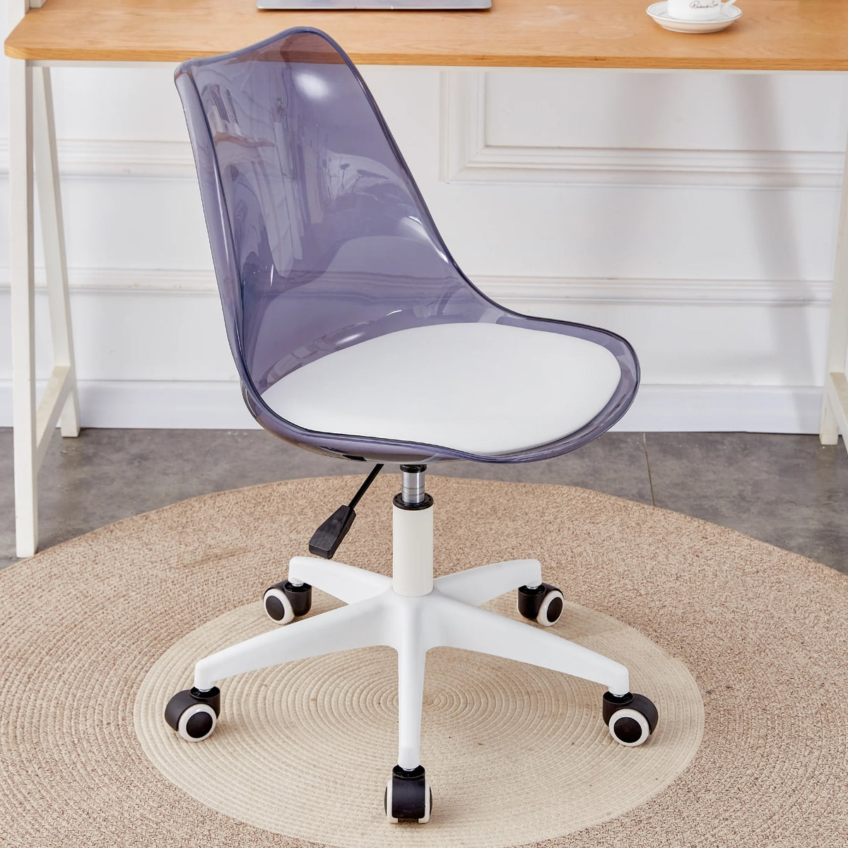 Midnight blue adjustable 360 swivel armless computer chair W4992