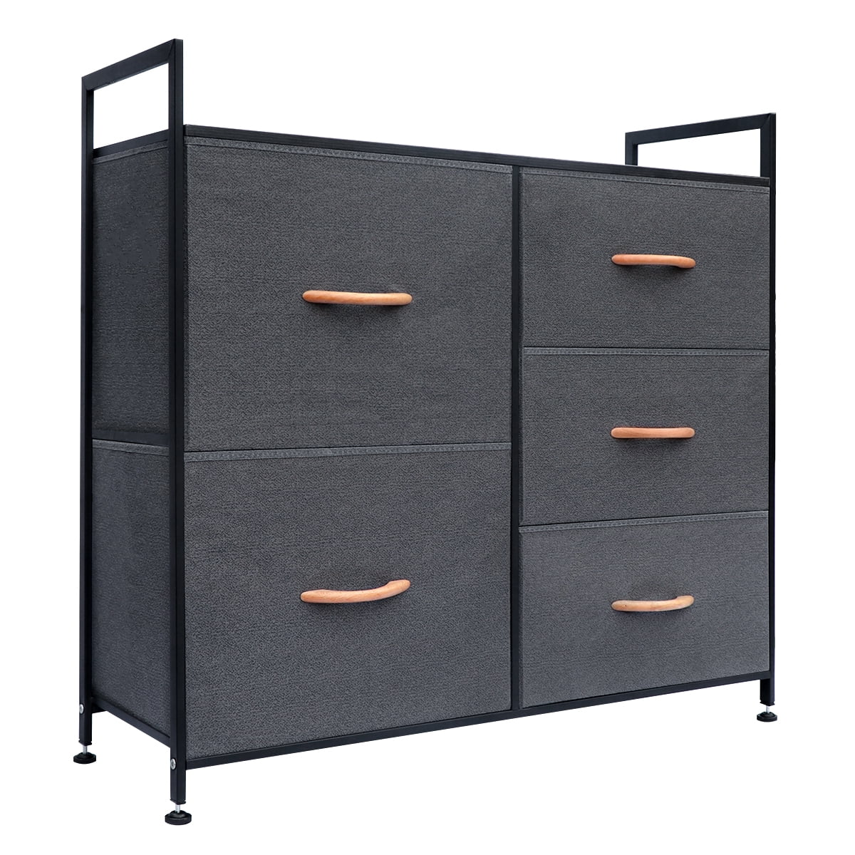 Grey 5 Drawer Fabric Dresser E519
