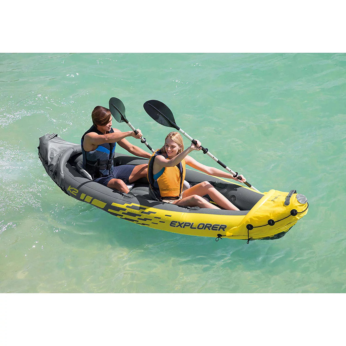 2 Person Inflatable Kayak Set and Air Pump J226170
