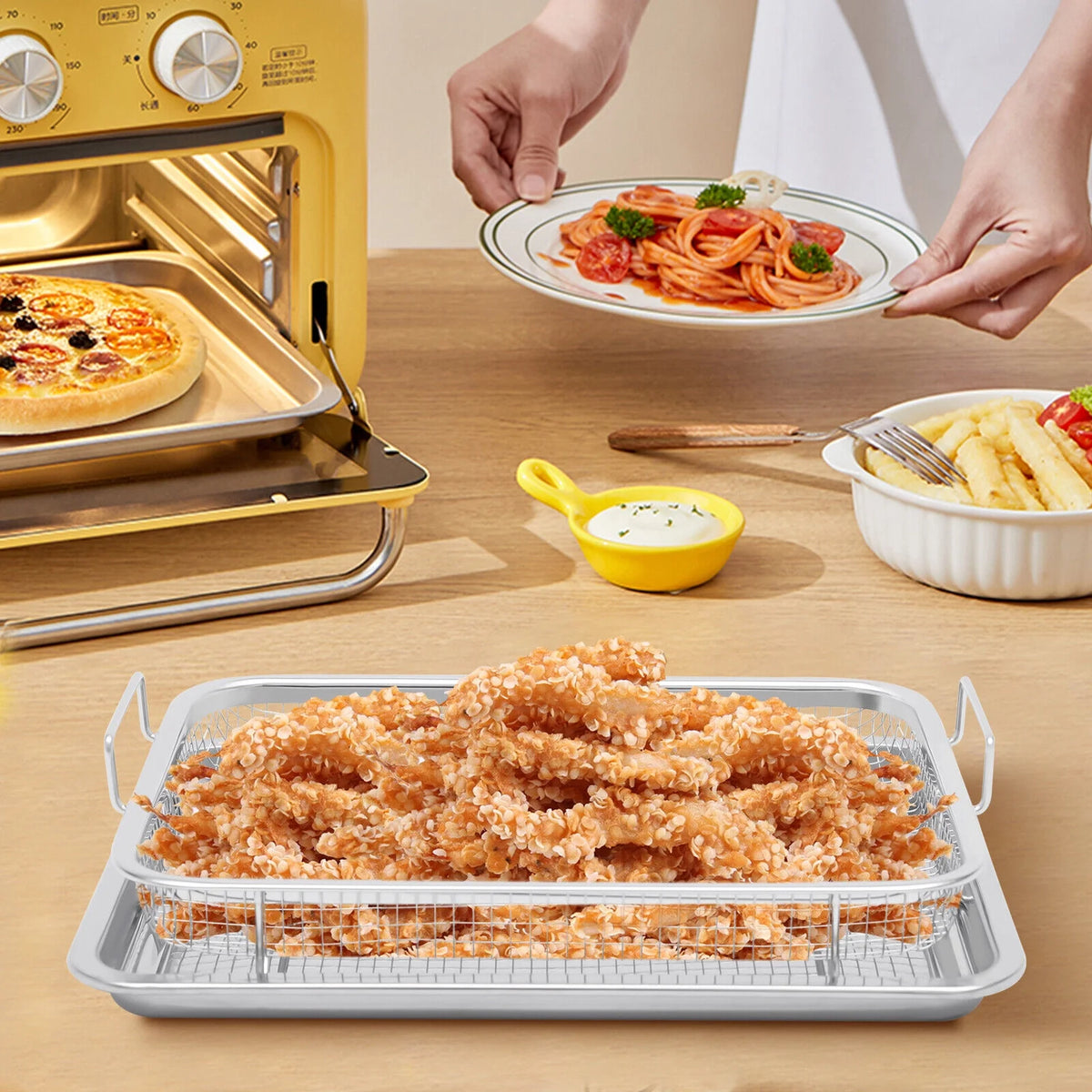 Stainless Steel Air Fryer Basket 2 Piece Set U290