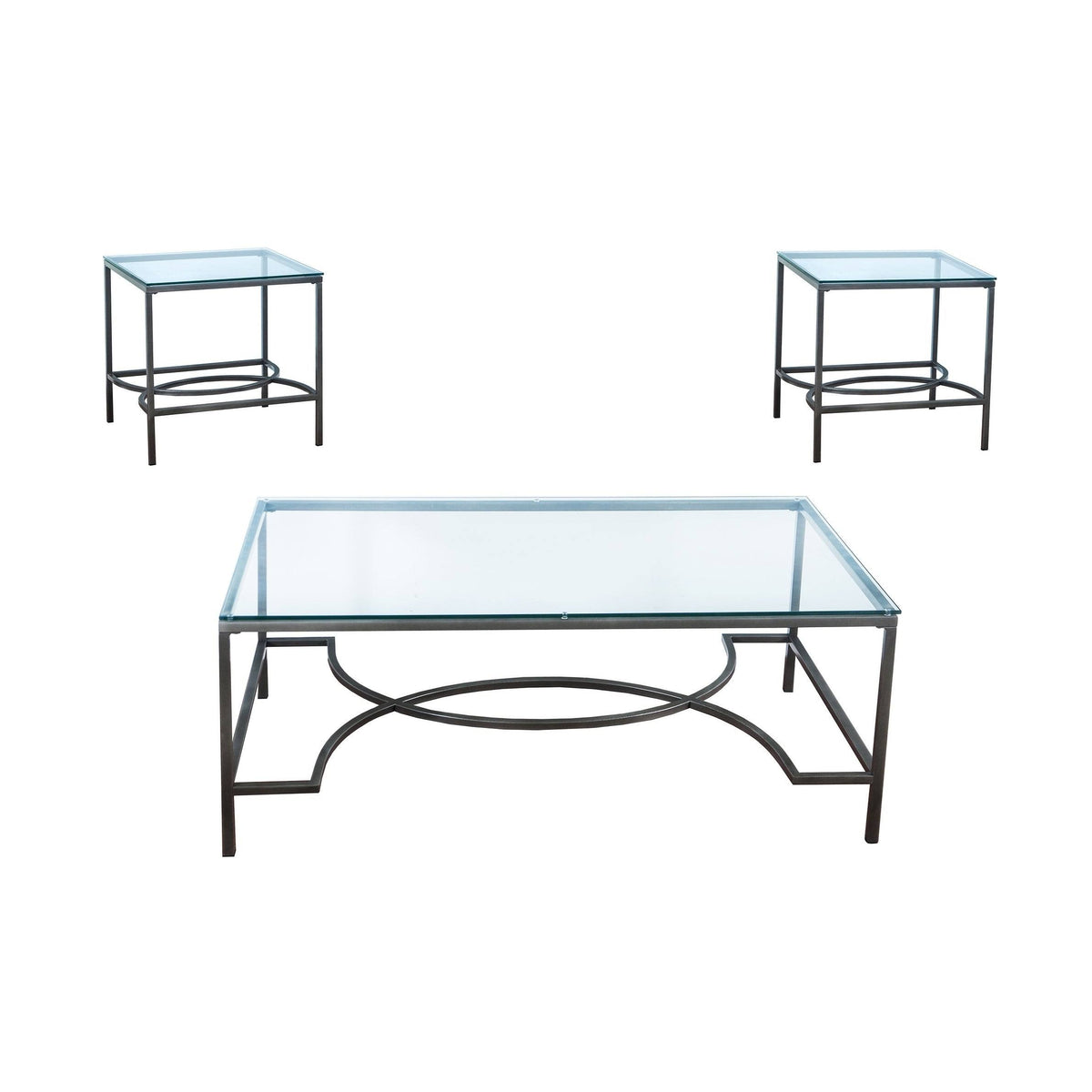 Silver 3 Pieces Occasional Tables Set F573