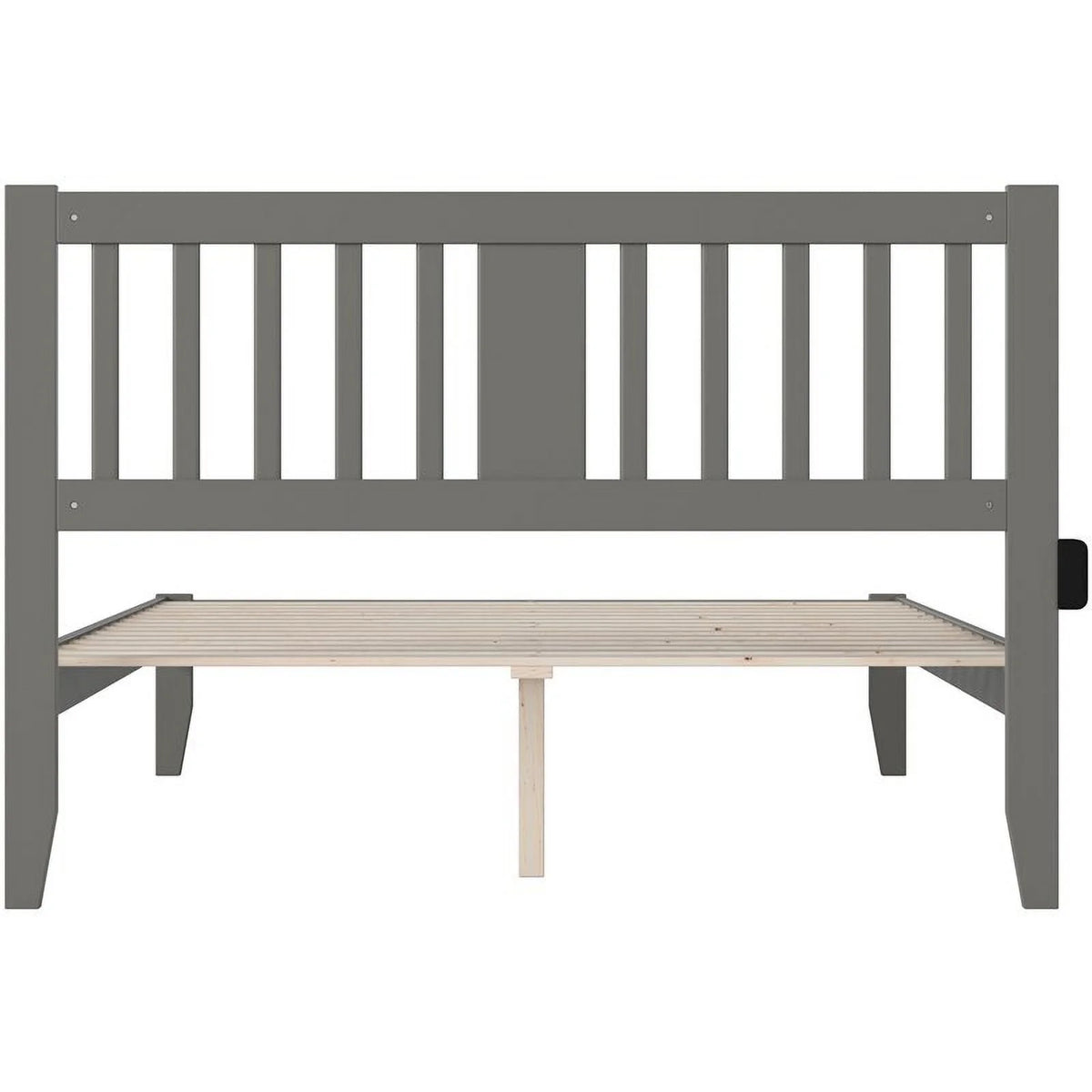 Gray Wood Queen Spindle Bed with USB Charger J6751