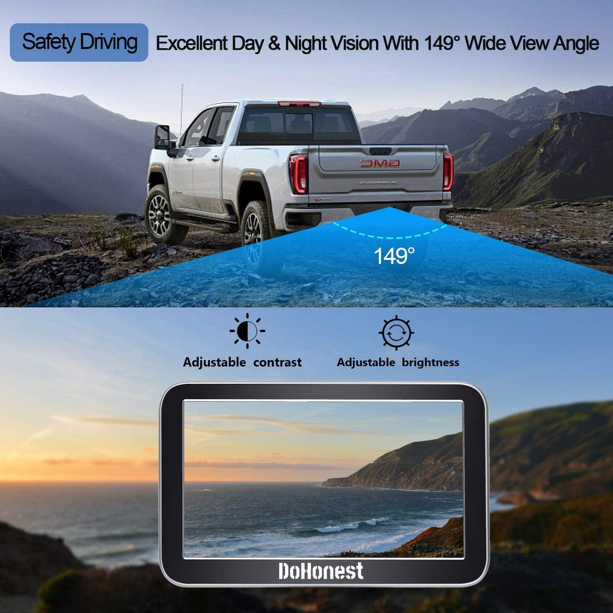Wireless HD 1080P Backup Camera with 7 Inch Monitor Y350260