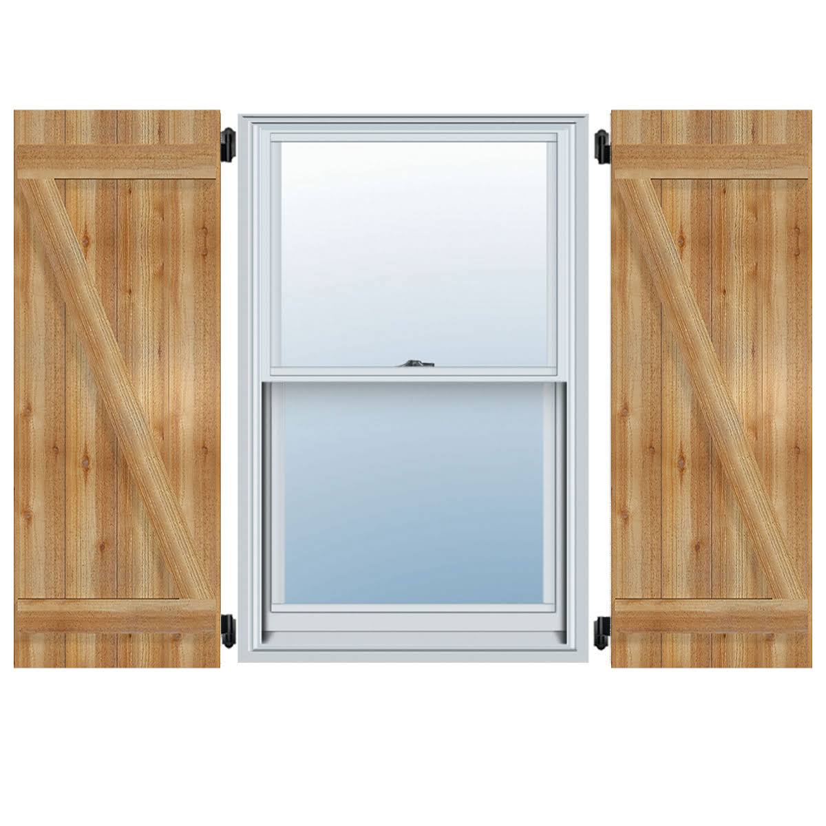 Rough Sawn Western Red Cedar Board-n-Batten Shutters with Z-Bar U836