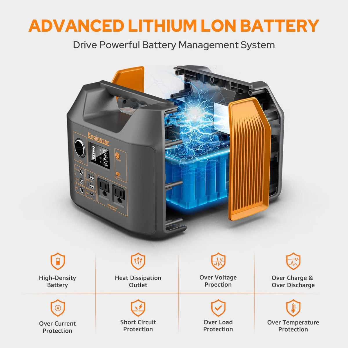 300W Portable Solar Generator with 40W Solar Panel, 296Wh 80000mAh Lithium Battery M85382