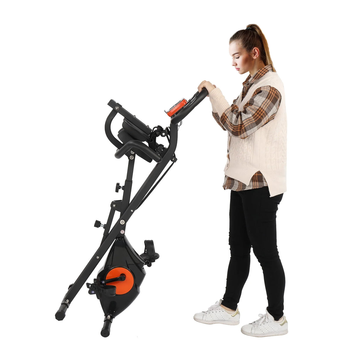 Folding Magnetic Exercise Upright Bike D456765