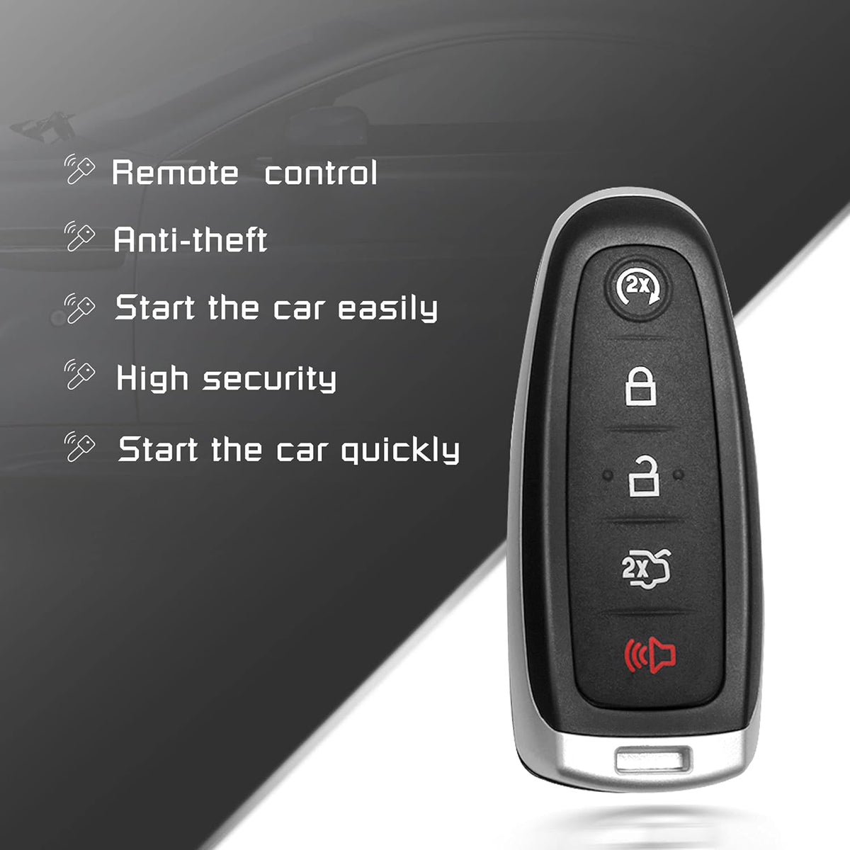 Keyless Entry Remote Car Key Fits for Ford Edge Explorer Flex Taurus Focus Lincoln MKT MKX MKS Navigator C5167