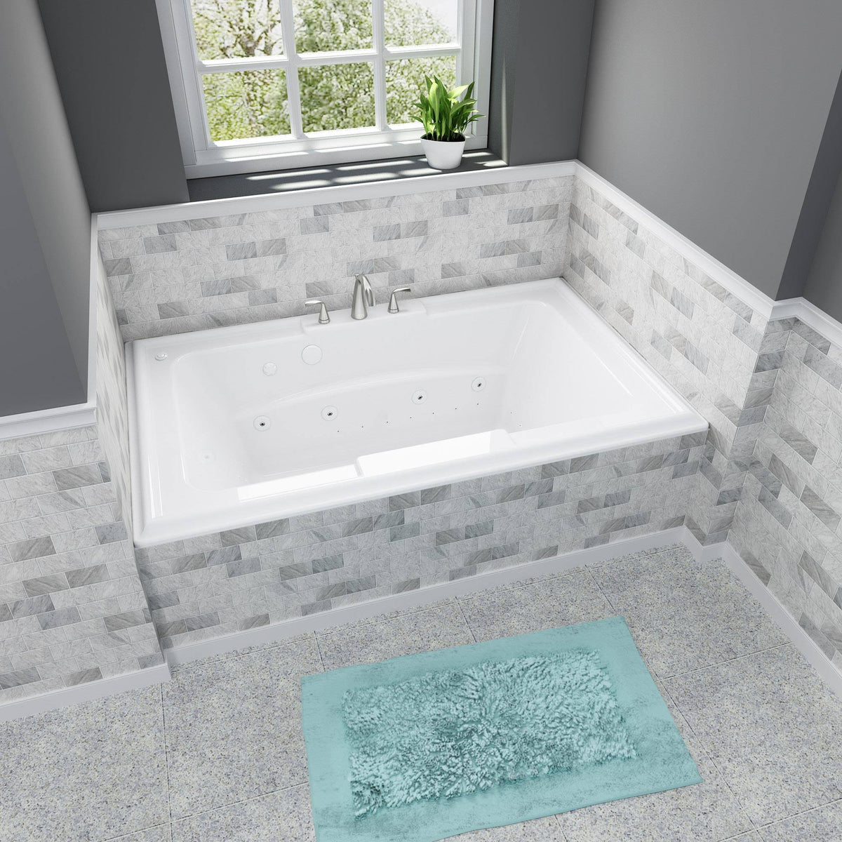 Satin Nickel Deck Mount Tub Filler P24943