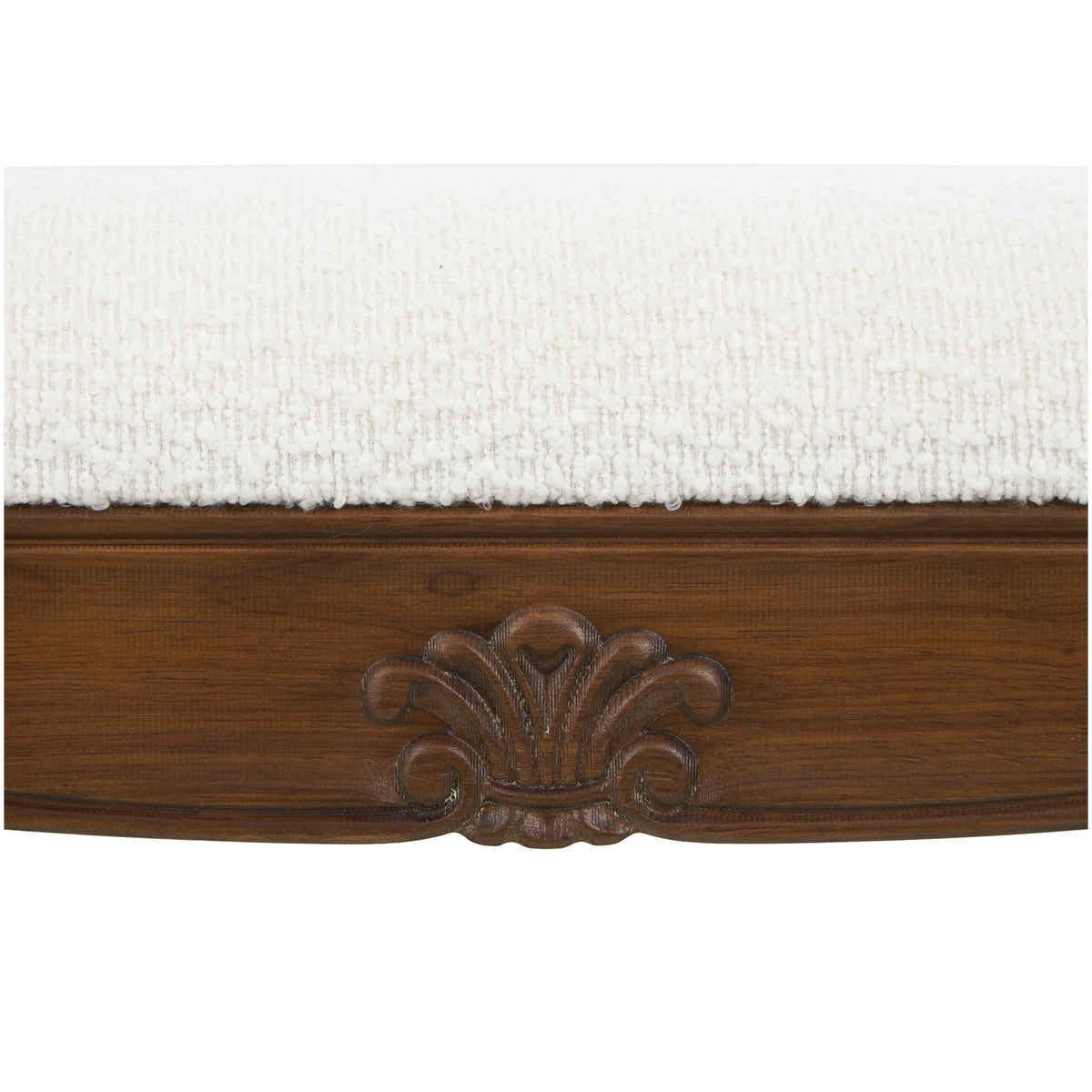 Fabric Arm Bench with Brown Wood Turned Legs X833