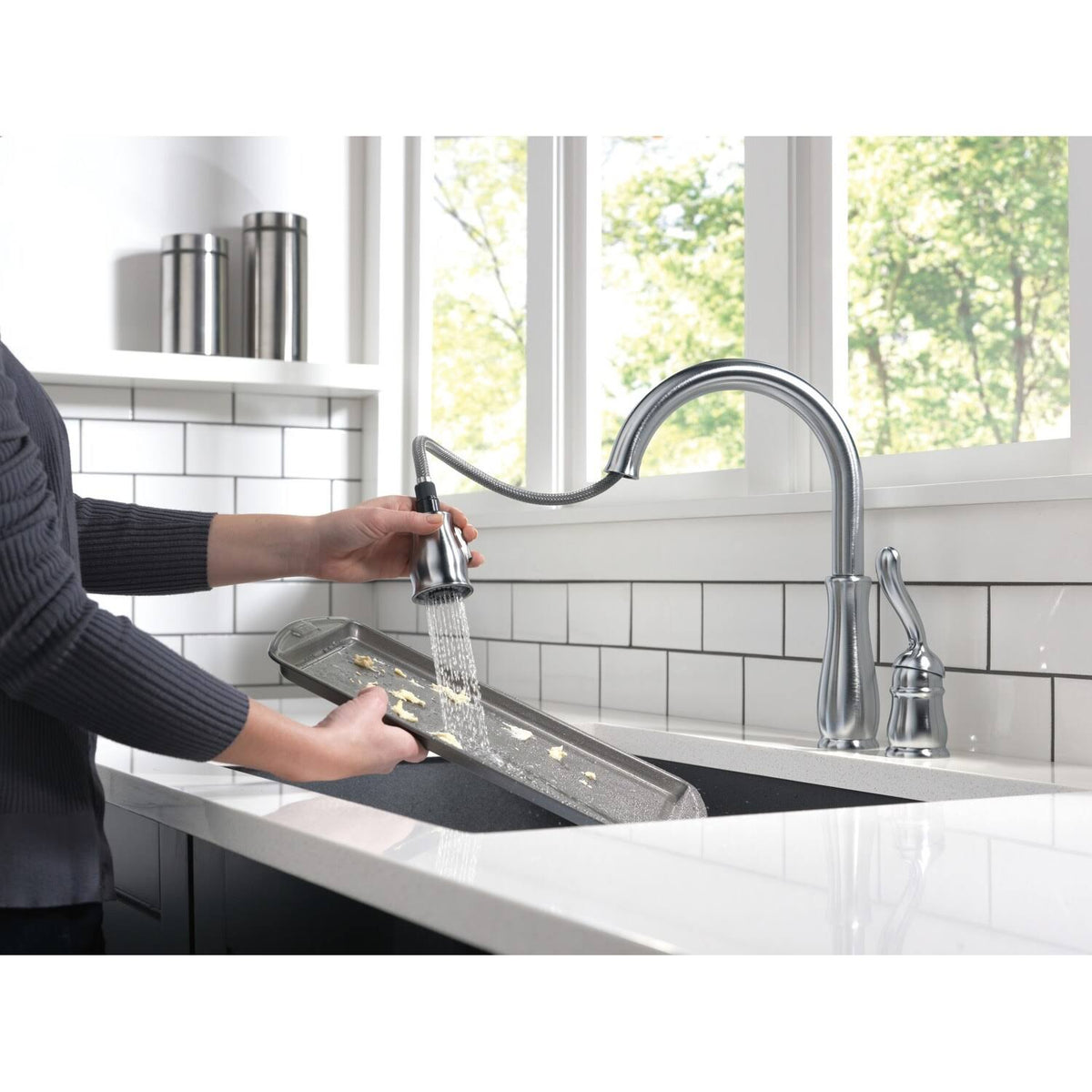 Arctic Stainless Pull-Down Kitchen Faucet W133