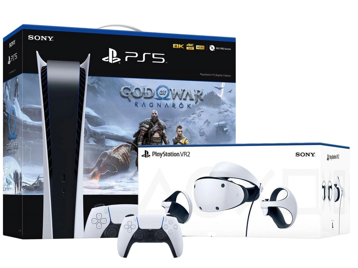 PlayStation VR2 and PS5 Video Game Console Digital Version with White Controller X40712