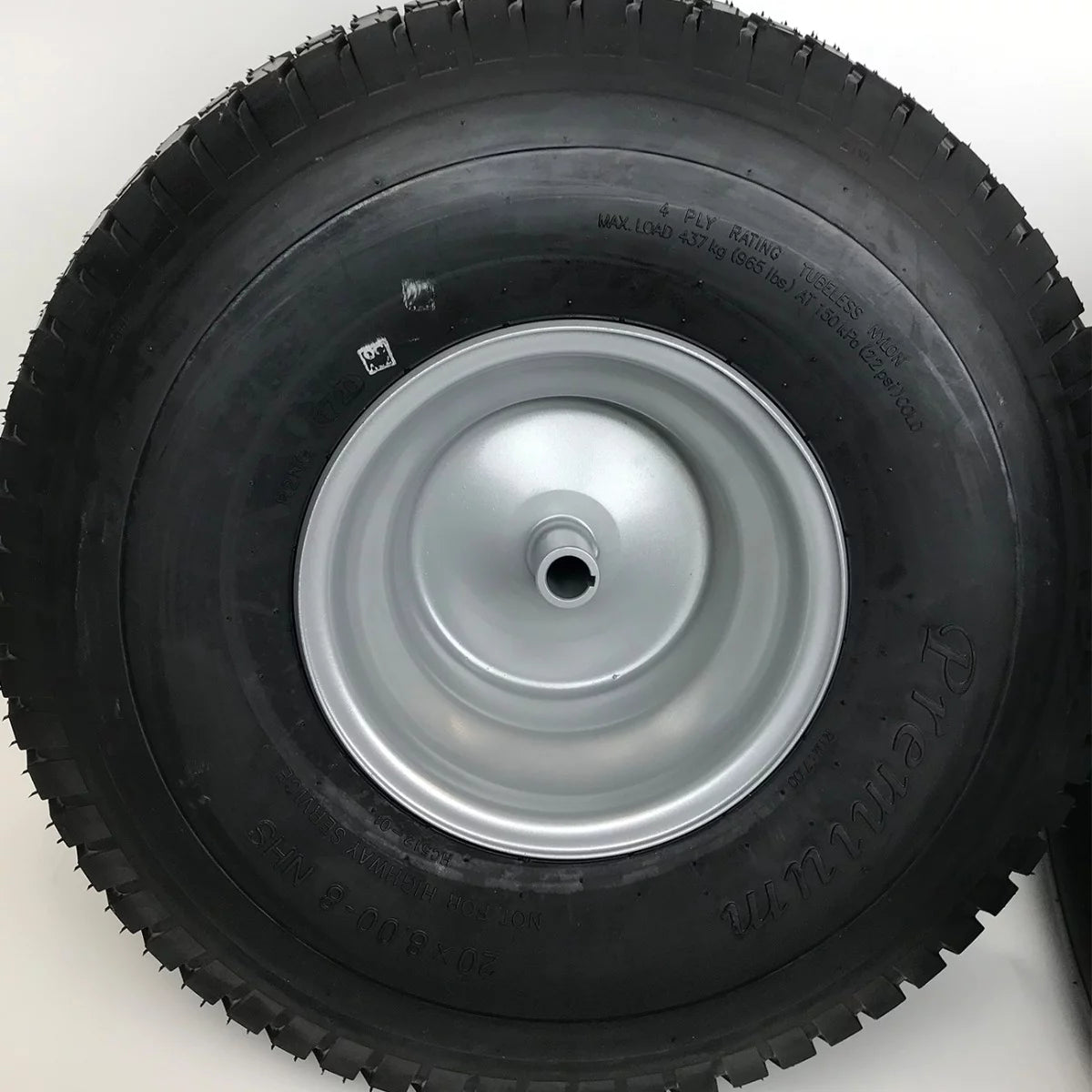 Silver 20x8.00-8 Lawn Mower Tire and Rim Set of 2 P39883