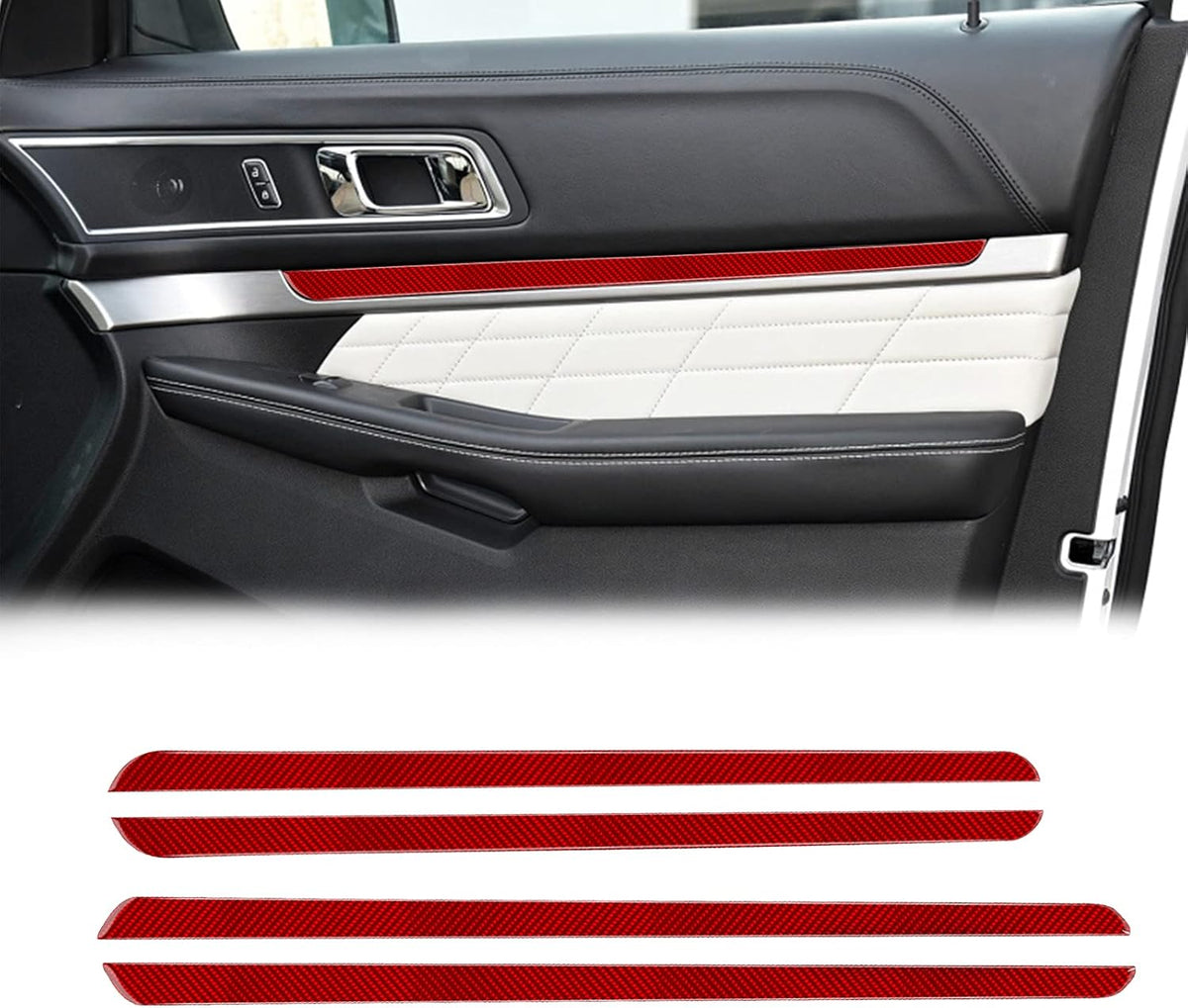 Carbon Fiber Interior Car Door Handle Panel Trim Sticker 4PCS U3097