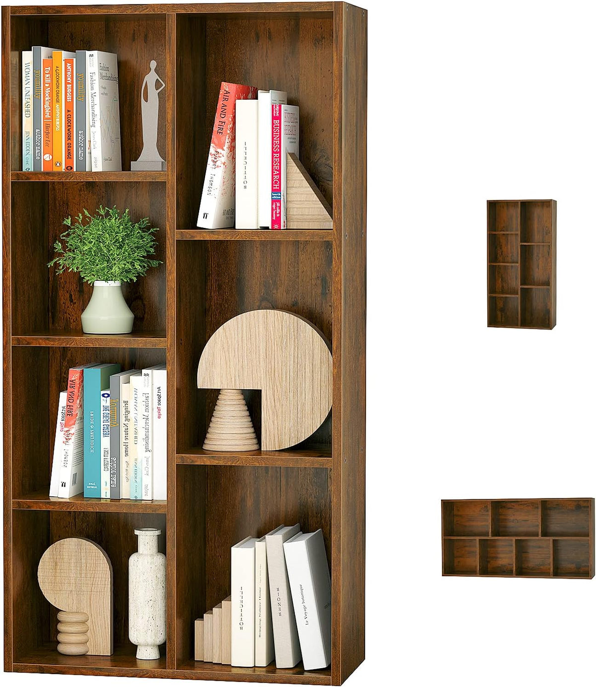 White 7-Cube Bookcase Storage Shelves Z56143