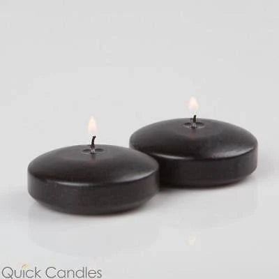 Floating Candles 3 inch Black Set of 24 V294710