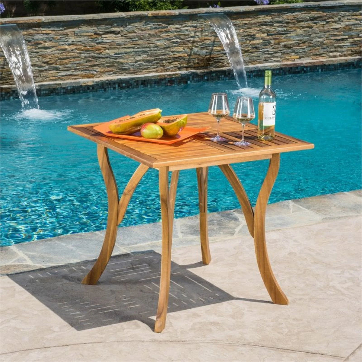 31.5" Square Wooden Patio Dining Table D9372