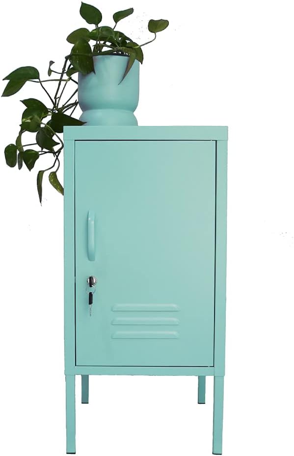 Navy Metal Locker End Table T420657