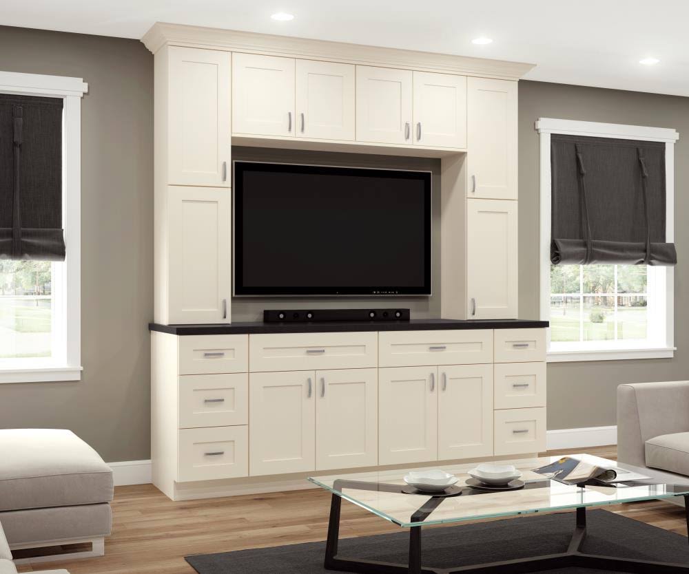 Cream Painted Shaker Plywood Wall Kitchen Cabinet Soft Close Doors 33 in. K743