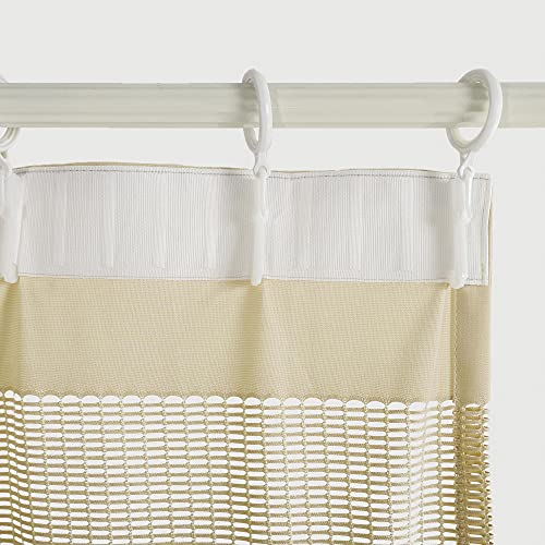 White 10ft x 7ft Cubicle Curtain Room Divider with Flexible Flat Hook (1 Panel) L306985