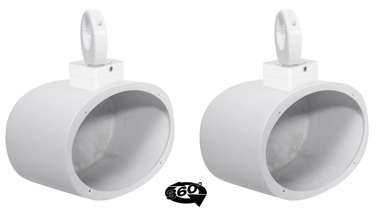 6x9" Swivel White Aluminum Wakeboard Tower Speaker Pods G9285