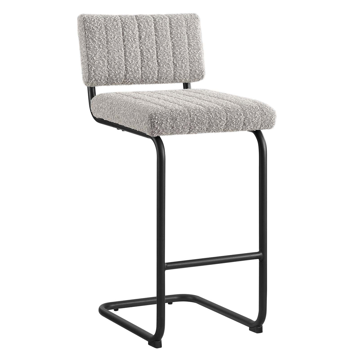 Set of 2 Black Taupe Boucle Counter Stools Z9095