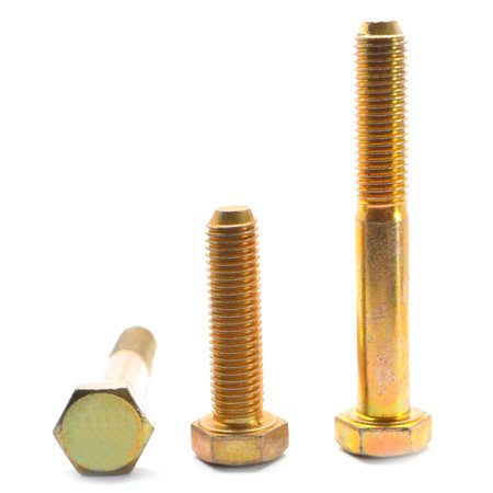 1/2 inch-13 x 4 1/4 inch Coarse Thread Grade 8 Hex Cap Screw Alloy Steel Yellow Zinc Plated Pk 125 S222146
