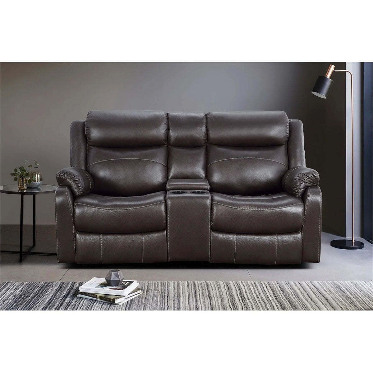 Dark Brown 2-Piece Microfiber Reclining Sofa Set O23978
