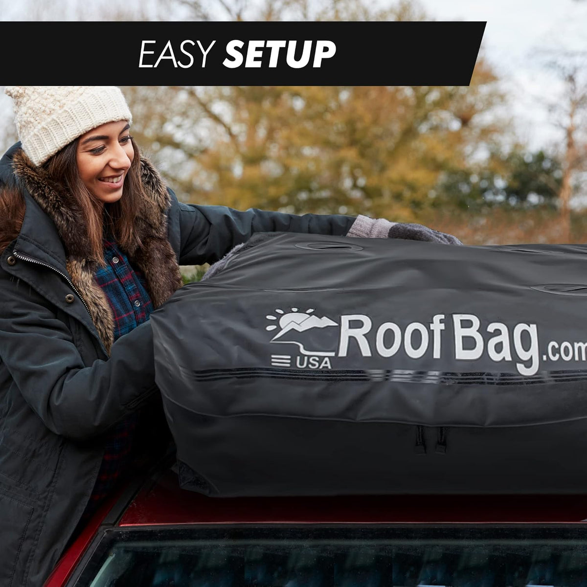 Waterproof Rooftop Cargo Bag with Straps and Storage Bag H12856