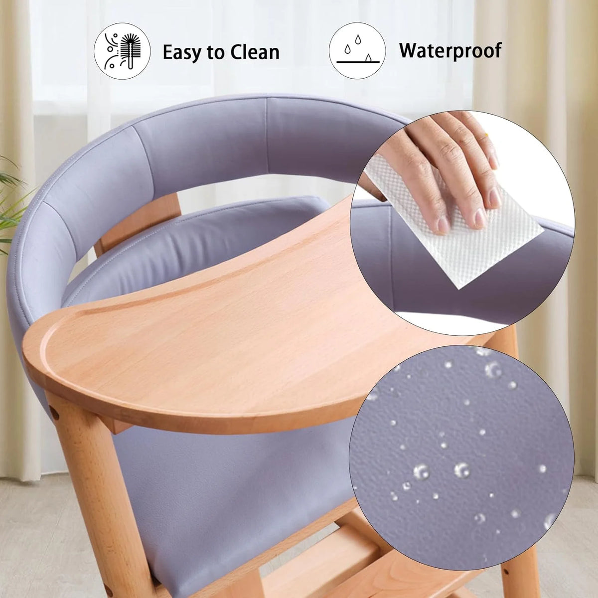 3-in-1 Wooden High Chair with Removable Tray B543978