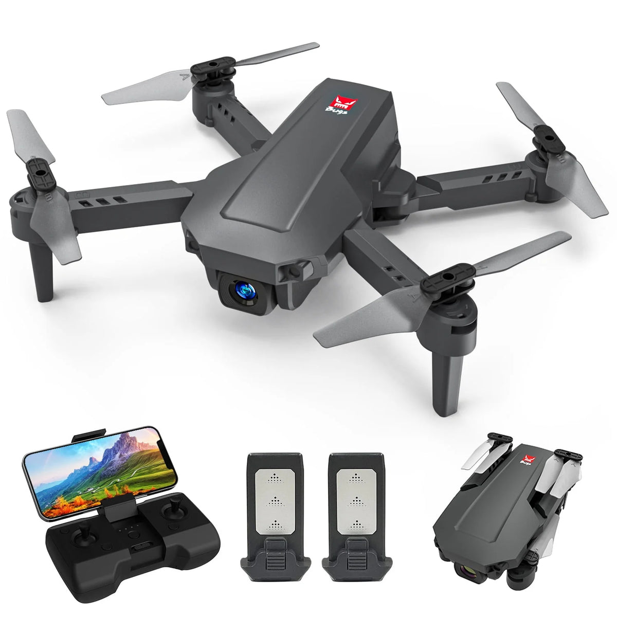 Mini Foldable Drone 1080P HD FPV Camera Wifi RC Quadcopter Black A82940