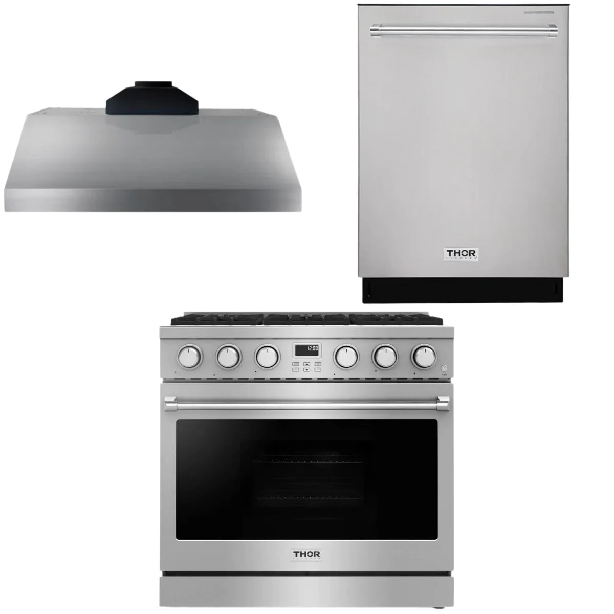 36 Gas Range, Range Hood and Dishwasher Z5899